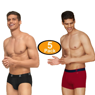 Pack of 5 Cotton Trunks/Briefs at Rs.999 & Get Flat 35% (Rs.350) GP Cashback